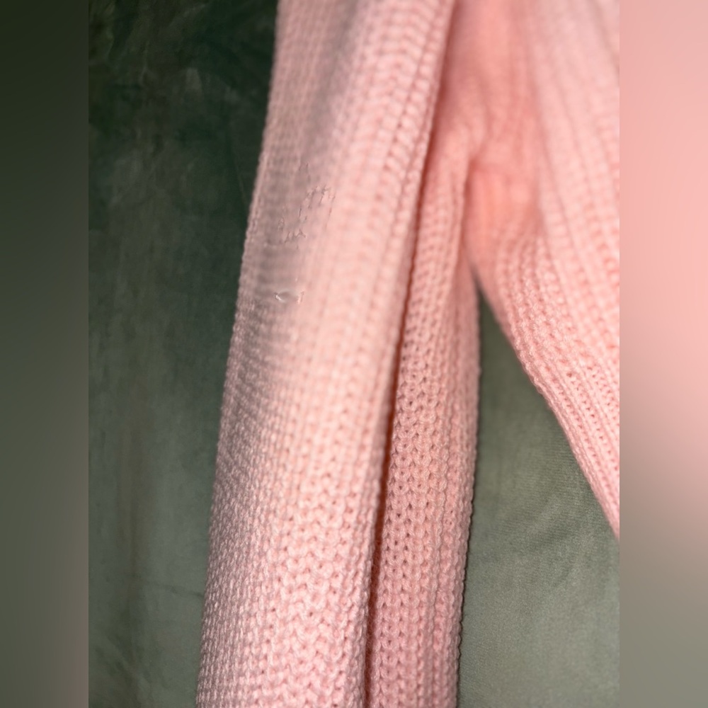 Womens Pink Strawberry Embroidered Women's Crop Button Down Sweater 🌵S - Picture 7 of 8
